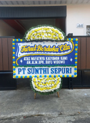 Papan Bunga Duka di Pasar Baru